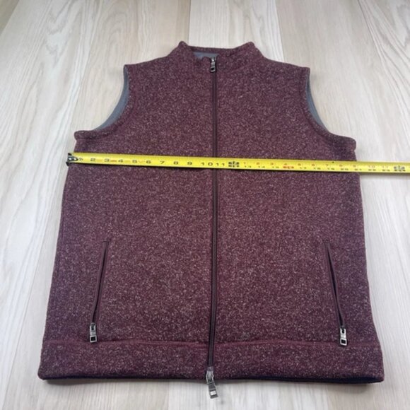 Peter Millar Crown Sweater Fleece Vest Burgundy Full-Zip Claret Size M Medium - Picture 2 of 8